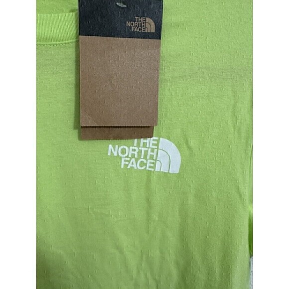 NEW The North Face Tee Size M Womens Short Sleeve Green Tshirt Logo Spellout Top - Picture 4 of 5